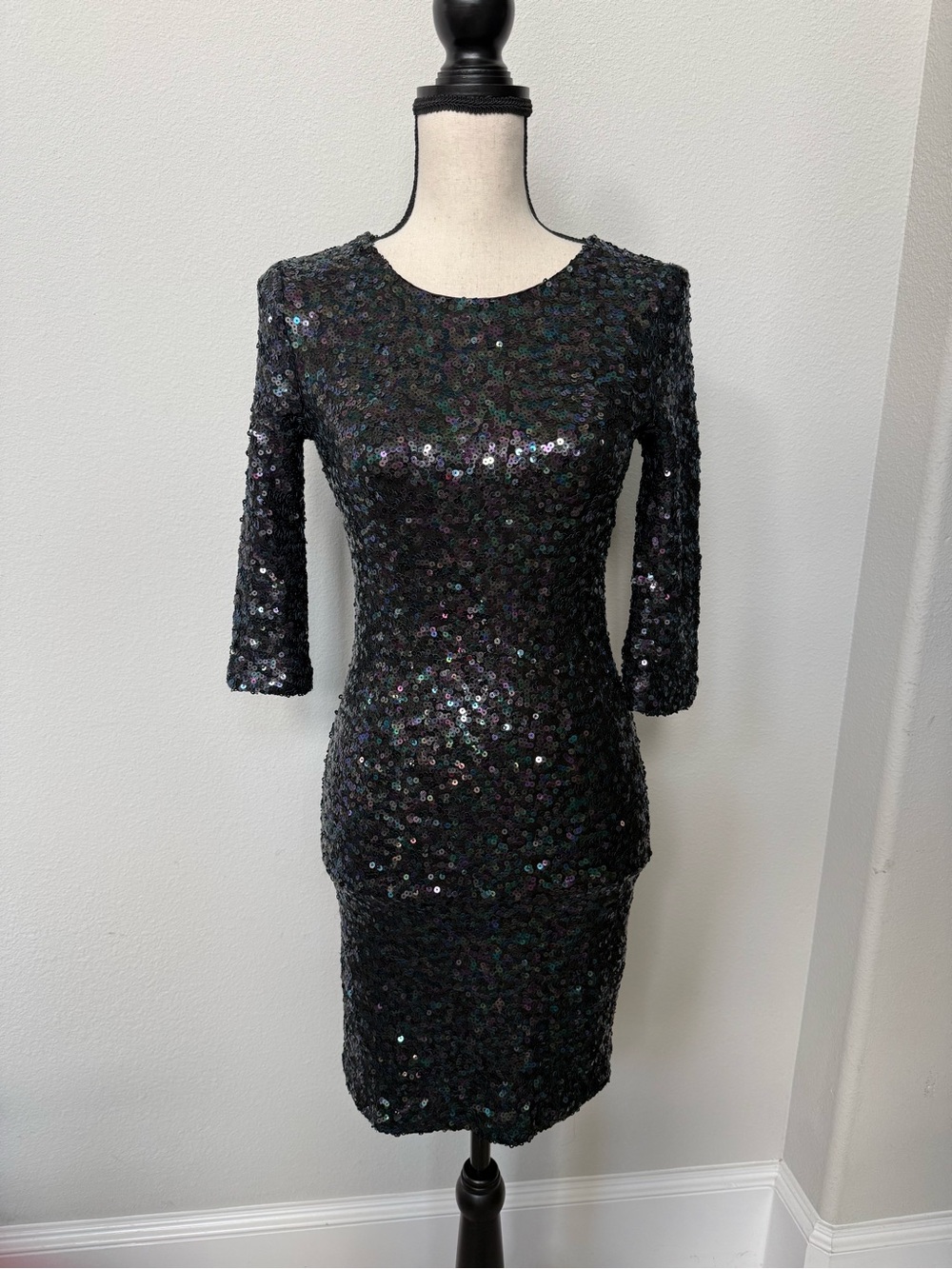 BB Dakota Black Sequin Bodycon Party Dress